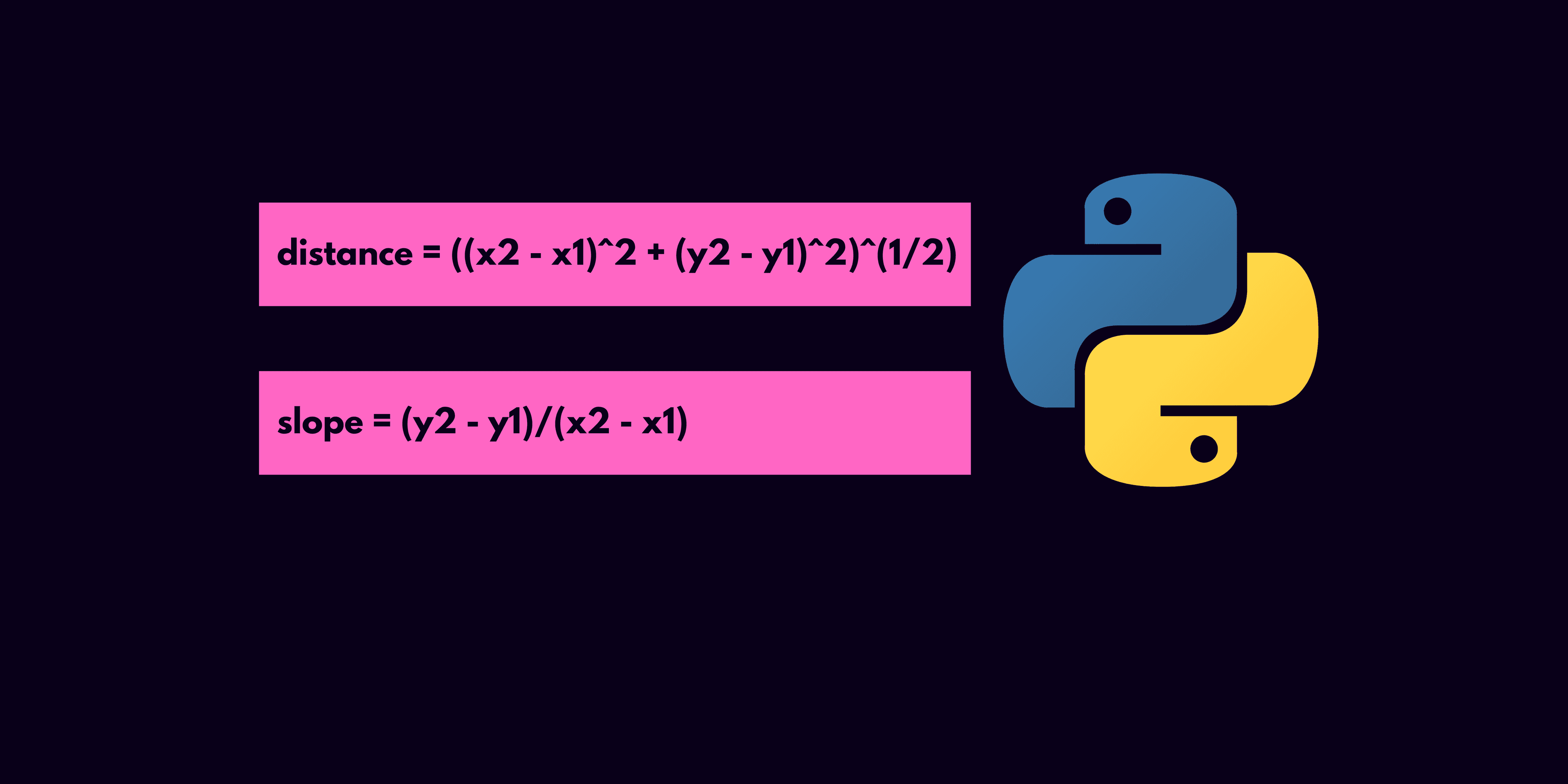 Calculate distance and slope of a line in Python